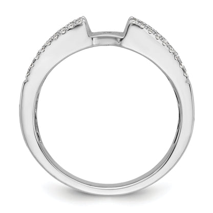 14K White Gold Peg Set 3/4 Carat Round/Baguette Diamond Semi Mount Engagement Ring