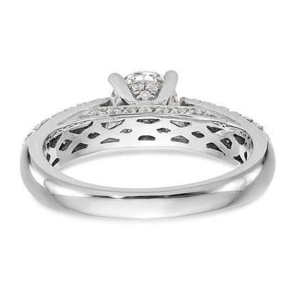 14K White Gold Simulated Diamond Engagement Ring