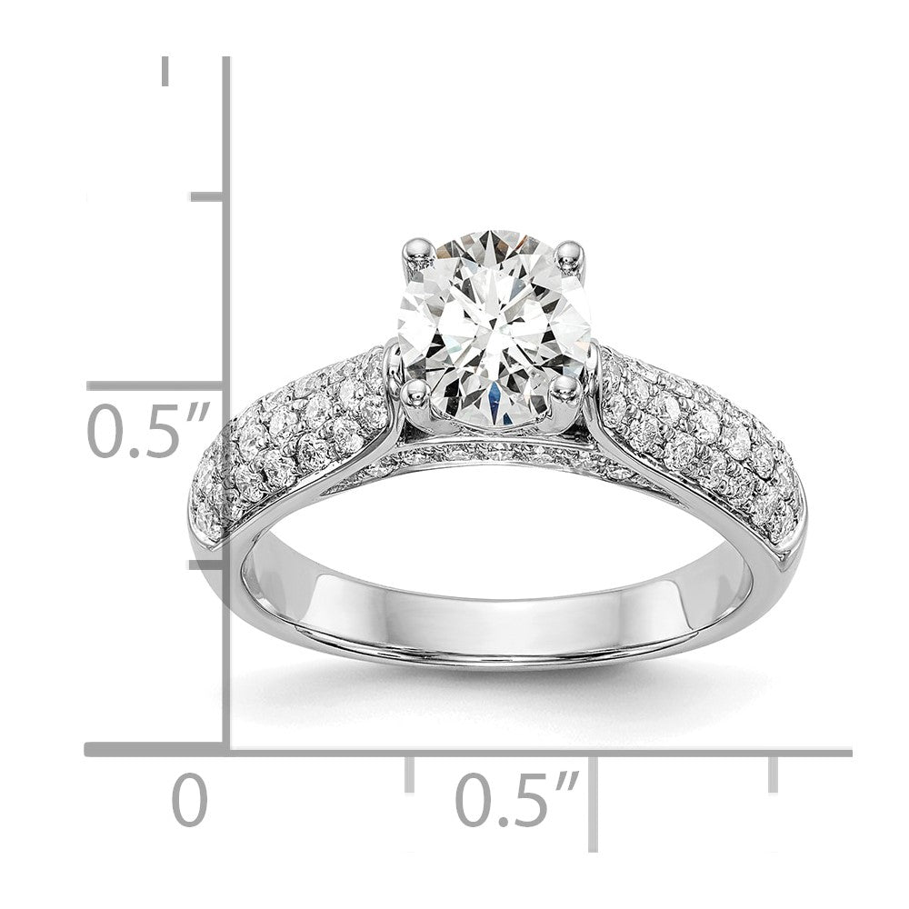 14K White Gold Simulated Diamond Engagement Ring