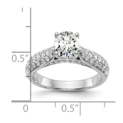 14K White Gold Simulated Diamond Engagement Ring
