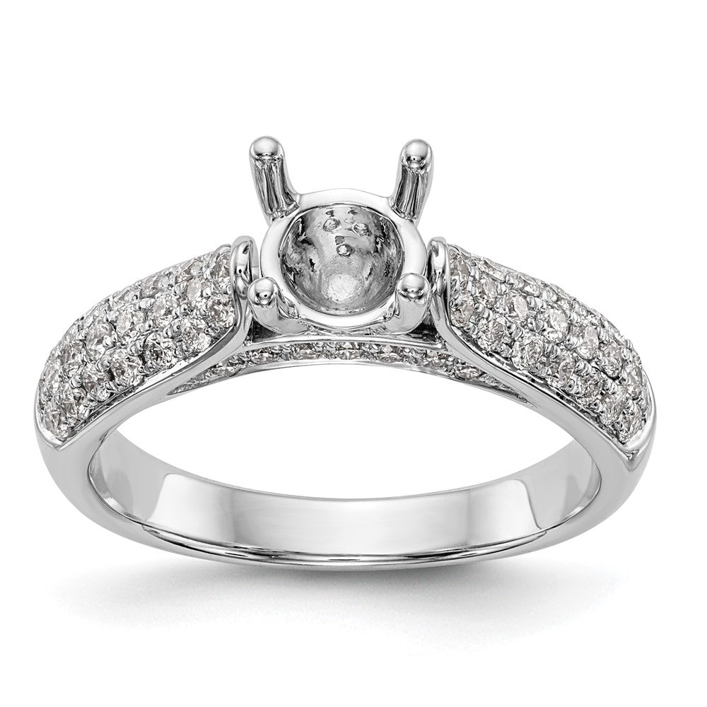 14K White Gold Simulated Diamond Engagement Ring