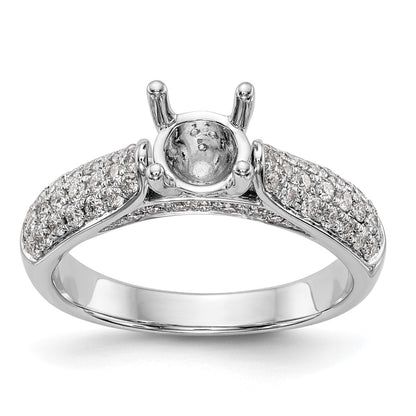 14K White Gold Simulated Diamond Engagement Ring