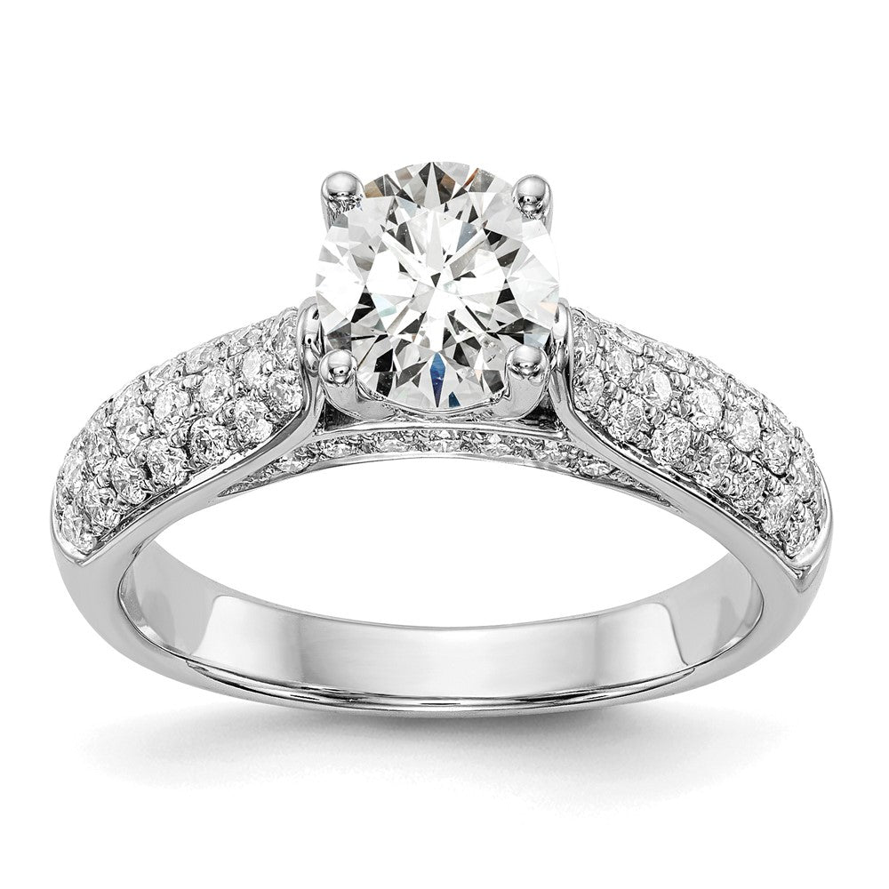 14K White Gold Simulated Diamond Engagement Ring