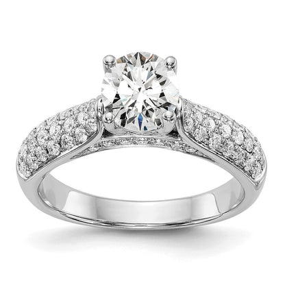 14K White Gold Simulated Diamond Engagement Ring