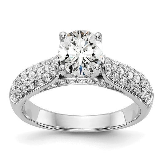 14K White Gold Simulated Diamond Engagement Ring