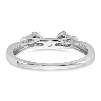 14K White Gold Peg Set 1/5 Carat Baguette Diamond Semi Mount Engagement Ring