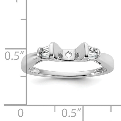 14K White Gold Peg Set 1/5 Carat Baguette Diamond Semi Mount Engagement Ring