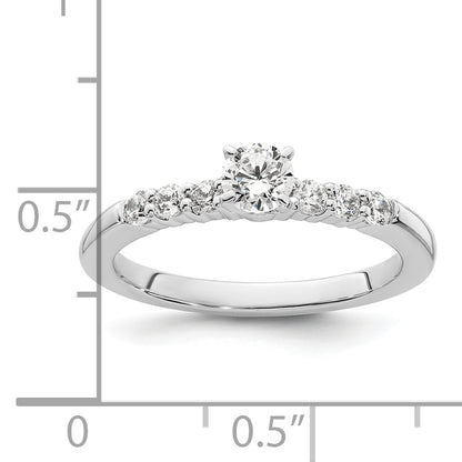 14K White Gold Lab Grown Diamond VS/SI+ G+ Peg Semi-mount Engagement Ring