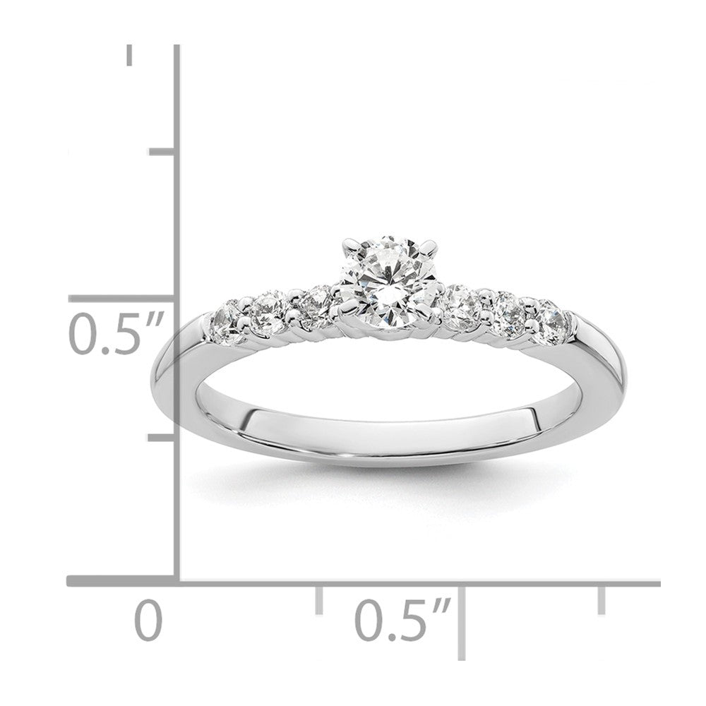 14K White Gold Lab Grown Diamond VS/SI+ G+ Peg Semi-mount Engagement Ring