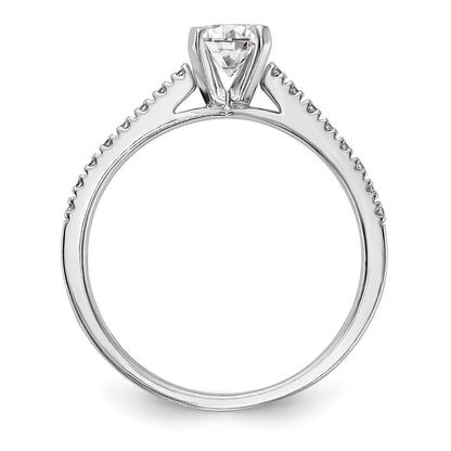 10K White Gold Peg Set 1/10 Carat Diamond Semi Mount Engagement Ring