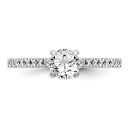 14k White Gold 1/10 Ct. Lab Grown Diamond VS/SI+ G+ Semi Mount Peg Set Engagement Ring