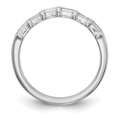 14K White Gold 1/4 Carat Baguette Diamond Complete Wedding Band