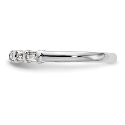 14K White Gold 1/4 Carat Baguette Diamond Complete Wedding Band