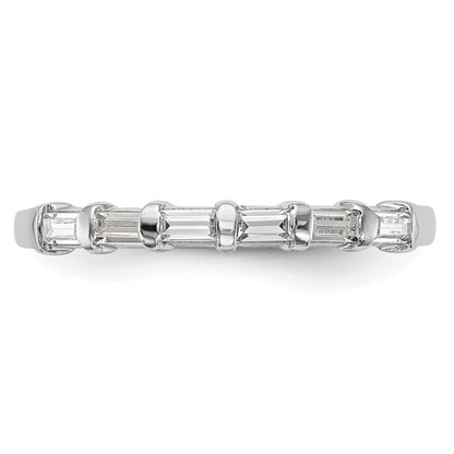 14K White Gold 1/4 Carat Baguette Diamond Complete Wedding Band