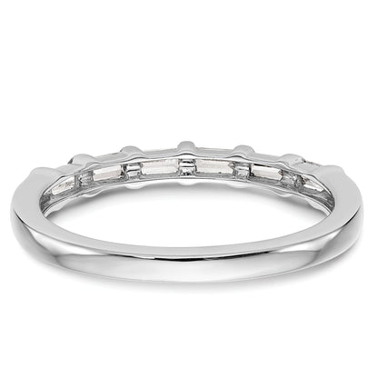 14K White Gold 1/4 Carat Baguette Diamond Complete Wedding Band