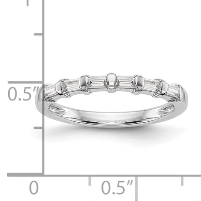 14K White Gold 1/4 Carat Baguette Diamond Complete Wedding Band