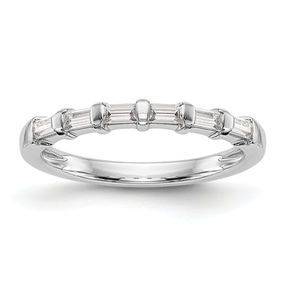 14K White Gold 1/4 Carat Baguette Diamond Complete Wedding Band