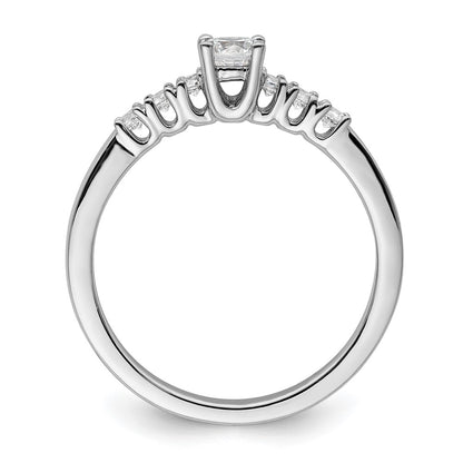 14K White Gold Simulated Diamond Engagement Ring