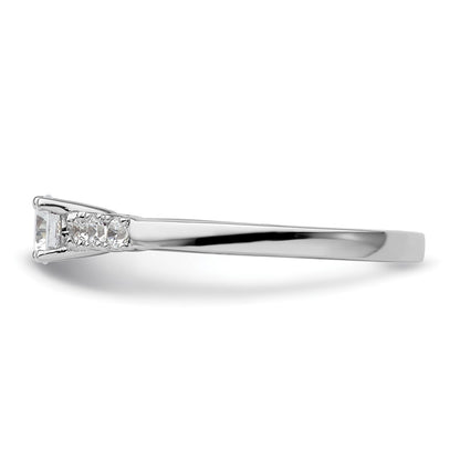 14K White Gold Simulated Diamond Engagement Ring