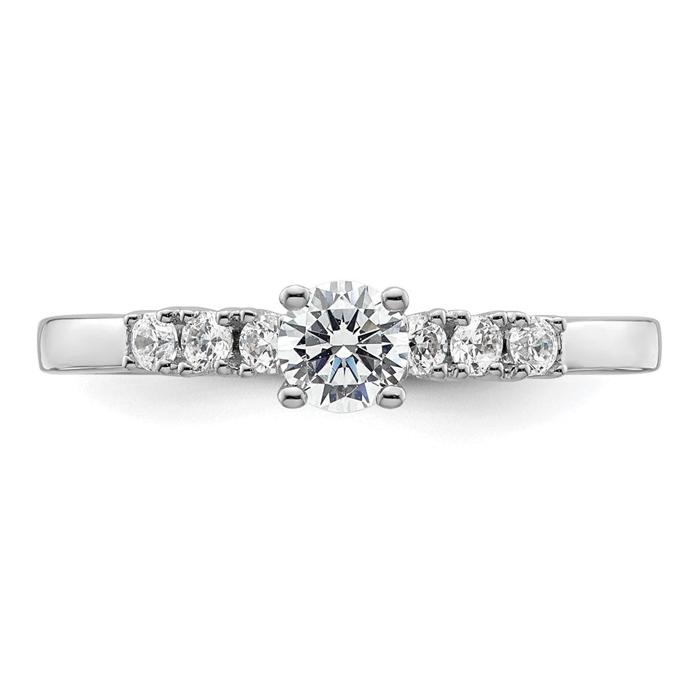 14K White Gold Simulated Diamond Engagement Ring