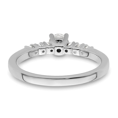 14K White Gold Simulated Diamond Engagement Ring