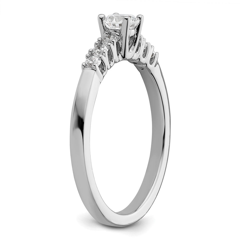 14K White Gold Simulated Diamond Engagement Ring