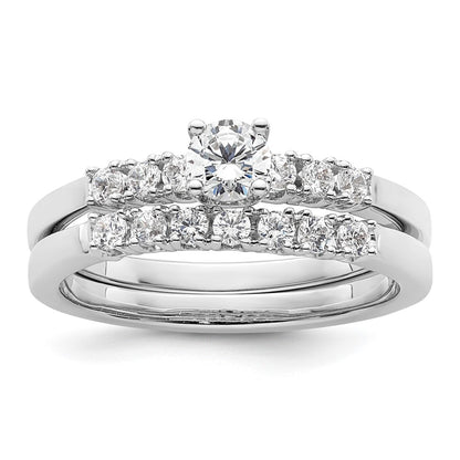 14K White Gold Simulated Diamond Engagement Ring