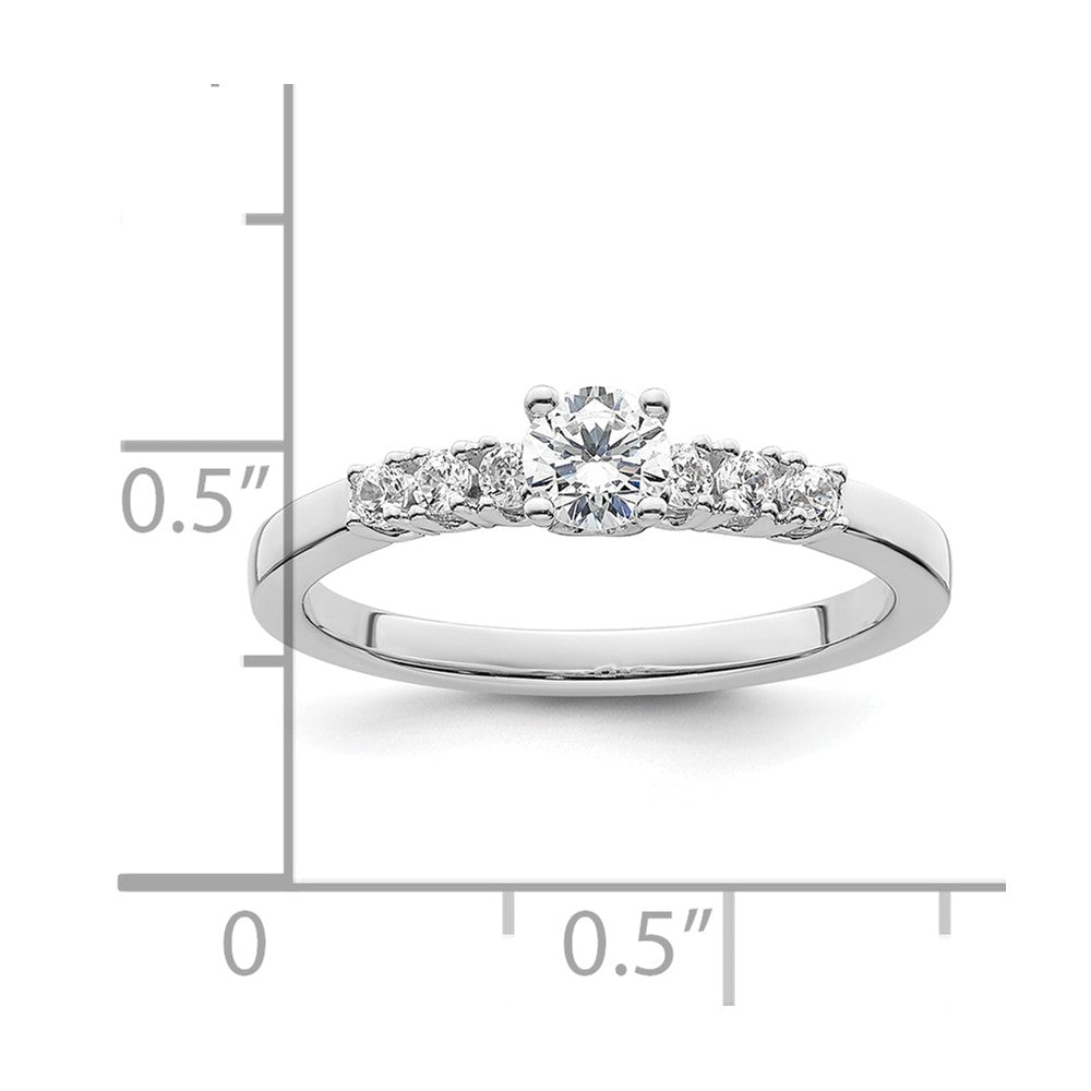 14K White Gold Simulated Diamond Engagement Ring
