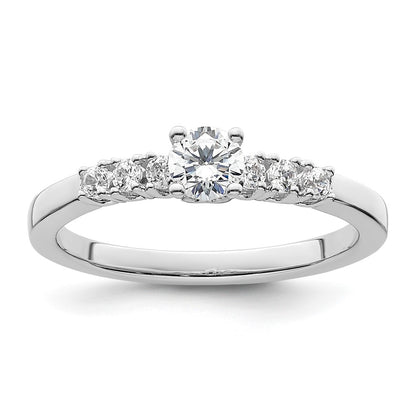 14K White Gold Simulated Diamond Engagement Ring