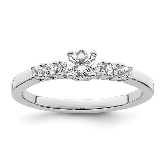 14K White Gold Simulated Diamond Engagement Ring