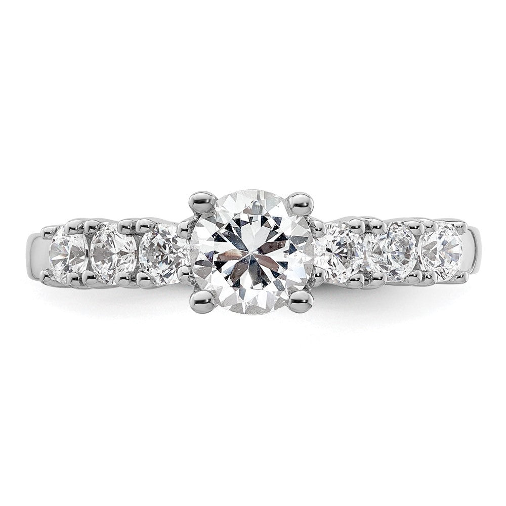 14K White Gold Simulated Diamond Engagement Ring