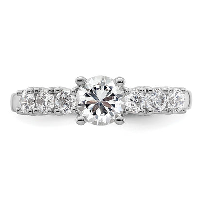 14K White Gold Simulated Diamond Engagement Ring