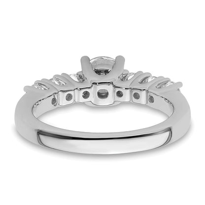14K White Gold Simulated Diamond Engagement Ring