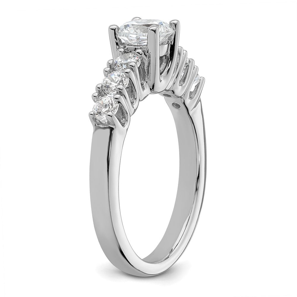 14K White Gold Simulated Diamond Engagement Ring