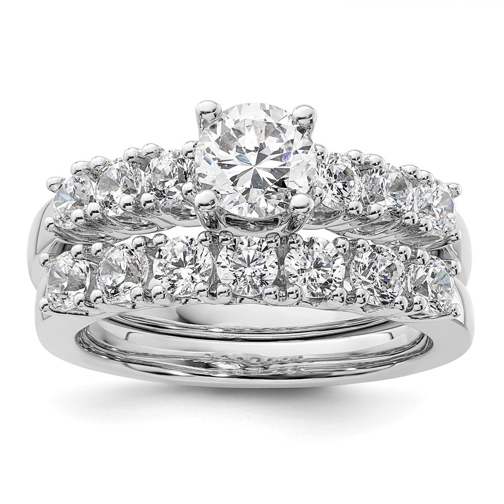 14K White Gold Simulated Diamond Engagement Ring