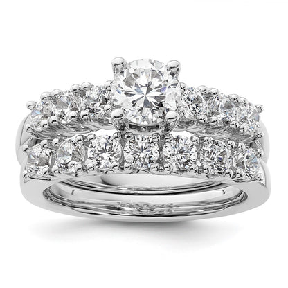 14K White Gold Simulated Diamond Engagement Ring