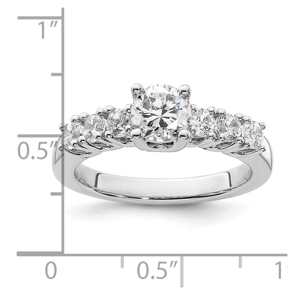 14K White Gold Simulated Diamond Engagement Ring