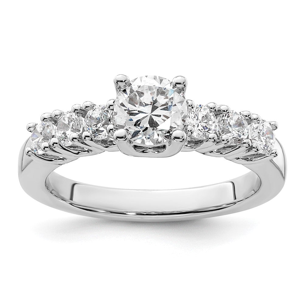 14K White Gold Simulated Diamond Engagement Ring