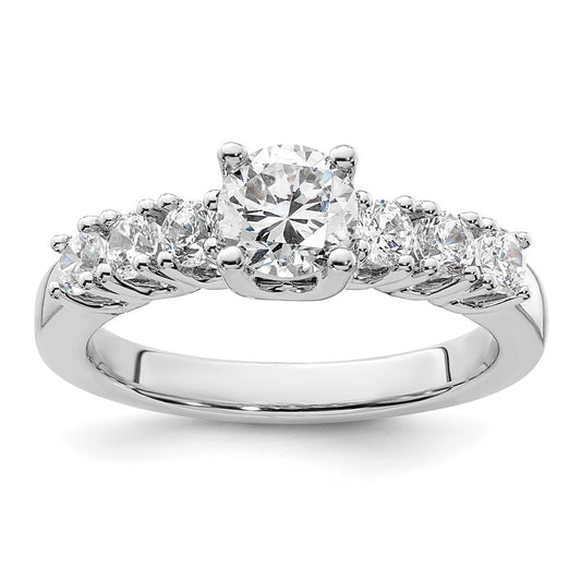 14K White Gold Simulated Diamond Engagement Ring
