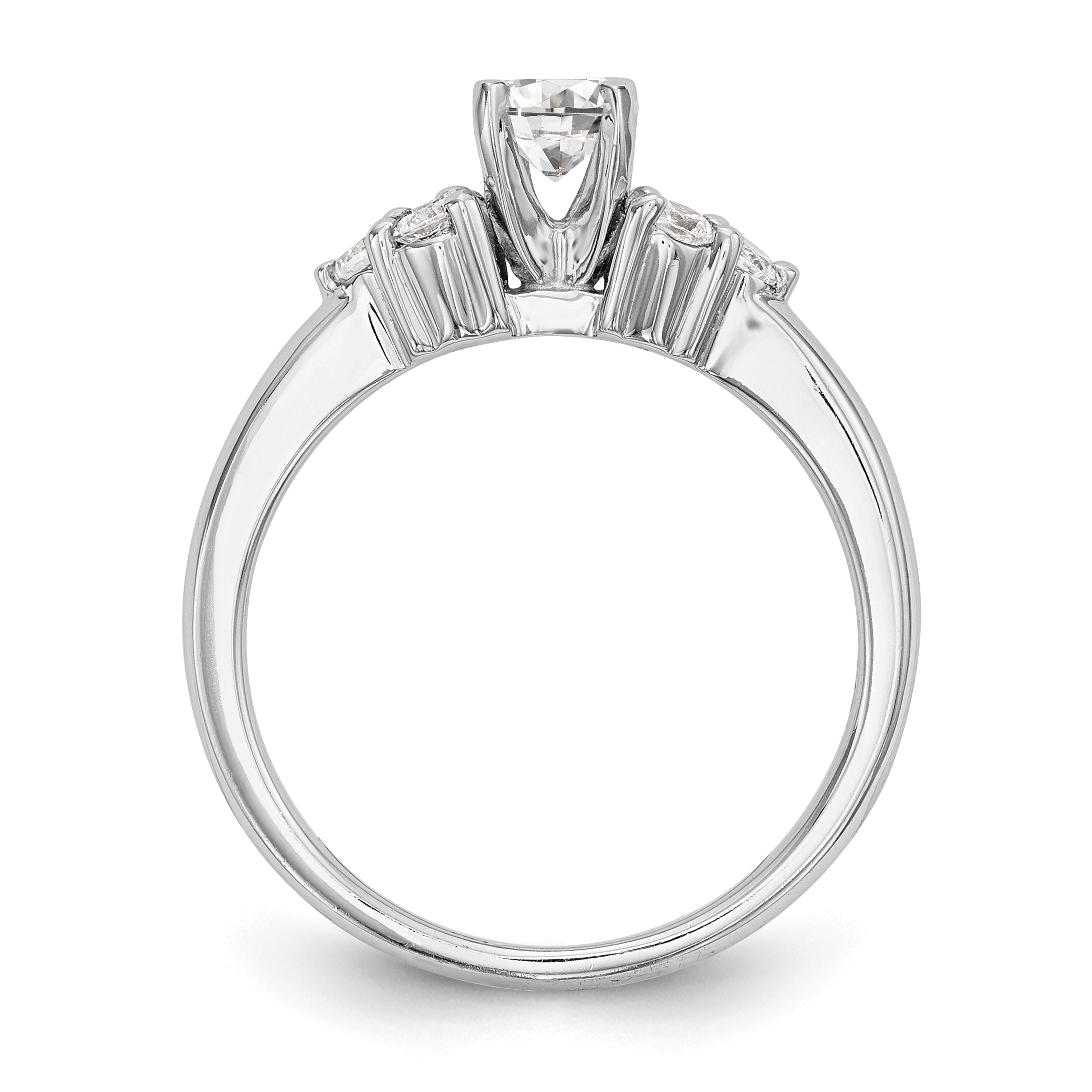 14k White Gold 1/4 Ct. Lab Grown Diamond VS/SI+ G+ Peg Set Engagement Ring
