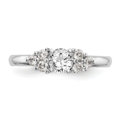 14k White Gold 1/4 Ct. Lab Grown Diamond VS/SI+ G+ Peg Set Engagement Ring