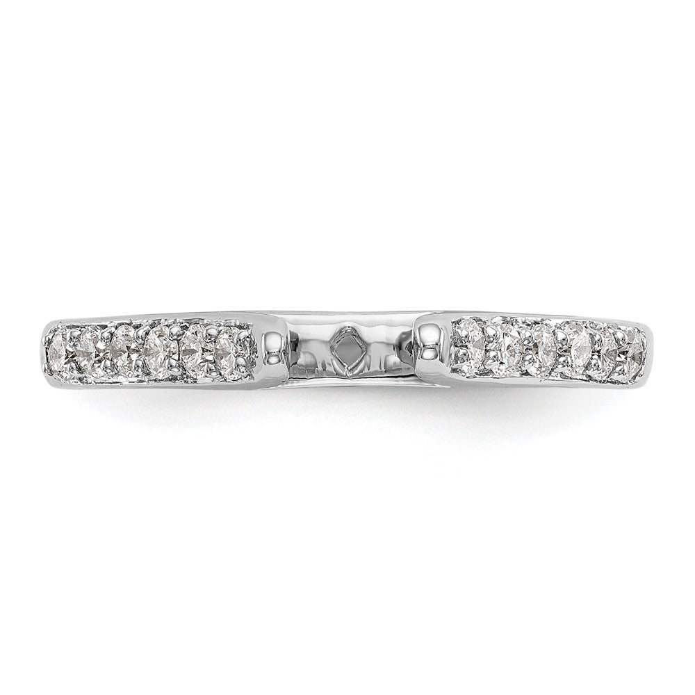 14K White Gold Peg Set 1/4 Carat Diamond Semi Mount Engagement Ring