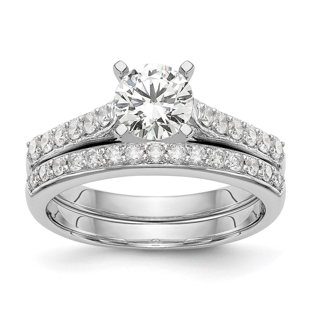 14K White Gold Peg Set 1/4 Carat Diamond Semi Mount Engagement Ring