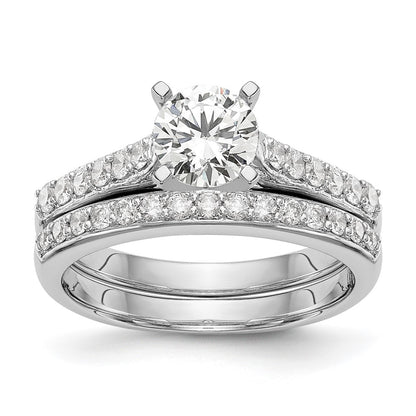 14K White Gold Peg Set 1/4 Carat Diamond Semi Mount Engagement Ring