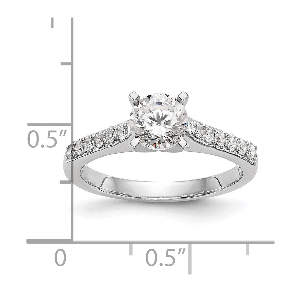 14K White Gold Peg Set 1/4 Carat Diamond Semi Mount Engagement Ring