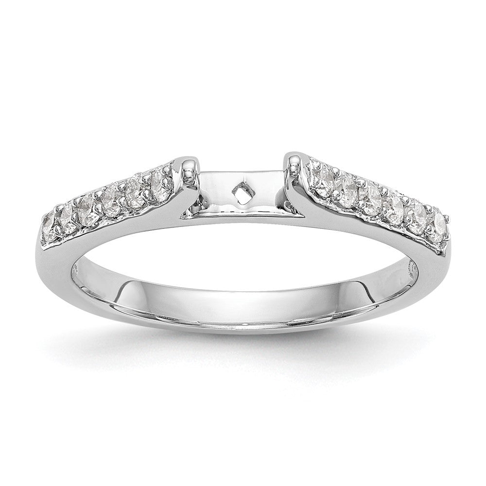 14K White Gold Peg Set 1/4 Carat Diamond Semi Mount Engagement Ring