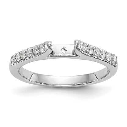 14K White Gold Peg Set 1/4 Carat Diamond Semi Mount Engagement Ring