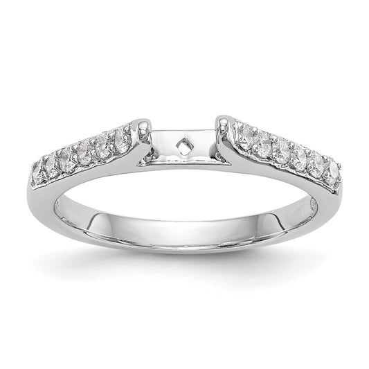 14K White Gold Peg Set 1/4 Carat Diamond Semi Mount Engagement Ring