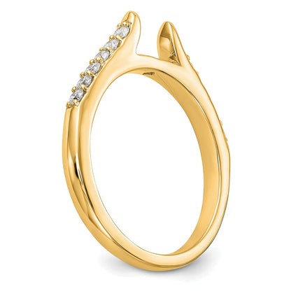 14k Yellow Gold Two Tone 1/4 Ct. Lab Grown Diamond VS/SI+ G+ Peg Set Engagement Ring
