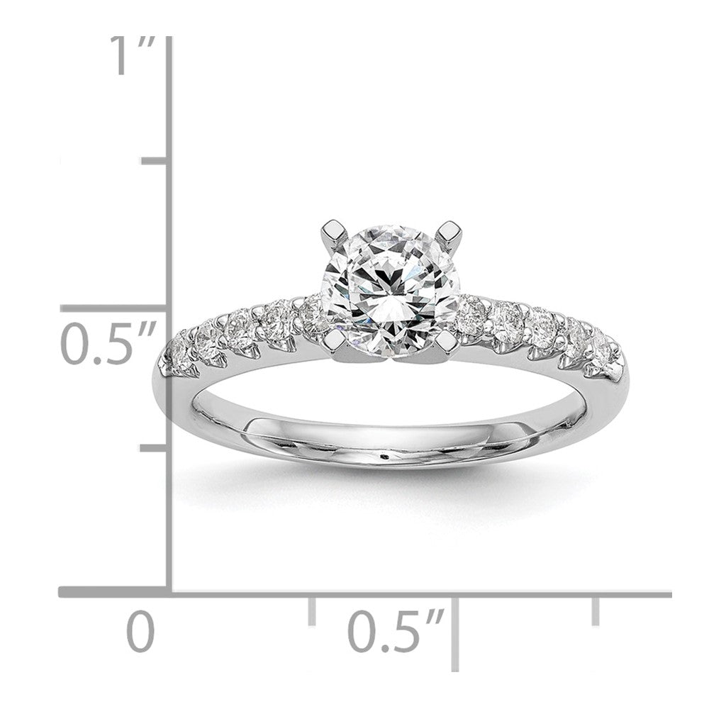 14k White Gold 1/4 Ct. Lab Grown Diamond VS/SI+ G+ Peg Set Engagement Ring